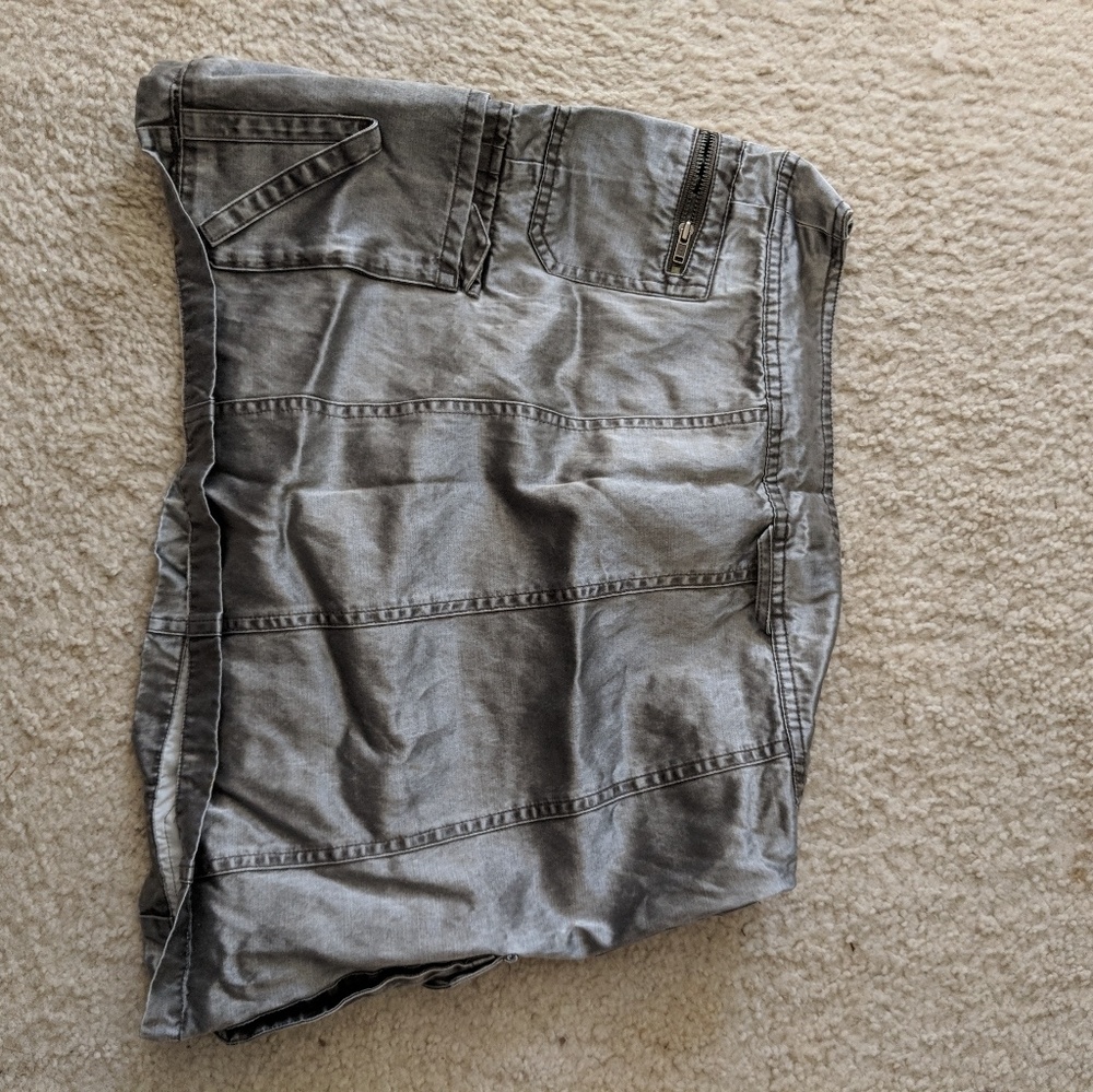 Metallic silver miniskirt